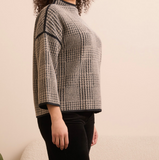 Mock Neck Print Top