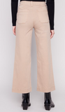 Cropped Wide Leg Twill Pant with Patch Pockets
