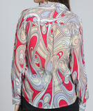 Button Up Blouse with Roll Sleeve