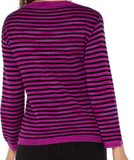 Boxy Boat Neck Striped Sweater