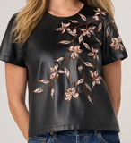 Short Sleeve Crew Neck Tee with Embellishment