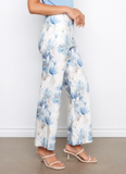 Printed Wide Leg Pant with Patch Pockets