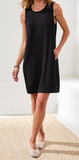 Techno Lux Shift Dress with Back Zipper