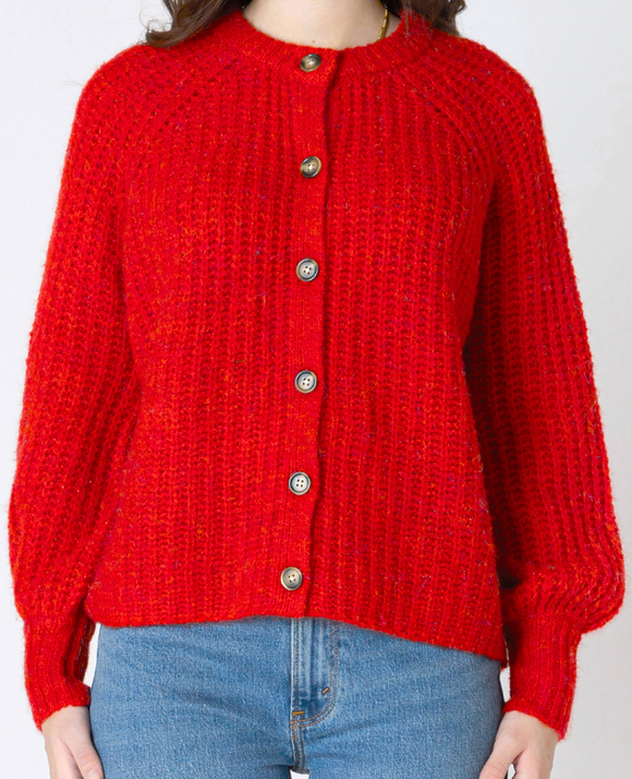 Crewneck Textured Cardigan