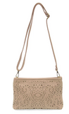 Lazer Cut Eyelet Quinn Convertible Crossbody Clutch