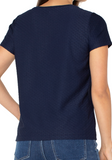Short Sleeve Crew Neck T-shirt with Rib Trim