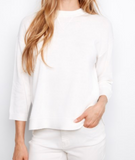 3/4 Sleeve Sweater with Curved Hem