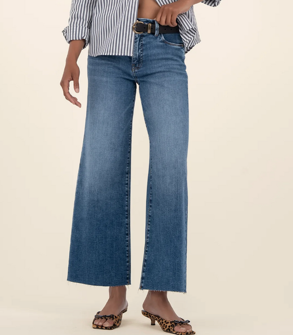 Meg High Rise FAB AB Wide Leg Raw Hem