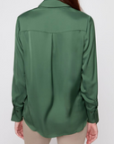 Satin Button Front Blouse