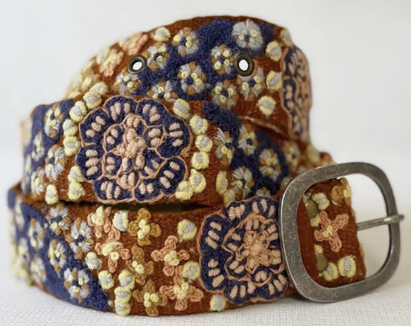 Blue Skies Embroidered Belt