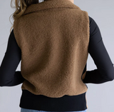 Teddy Fuzz Zip Up Vest