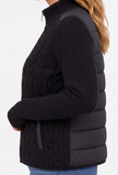 Long Sleeve Zip Front Quilted Sweater Jacket