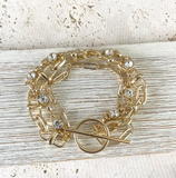 Triple Chain Crystal Bracelet