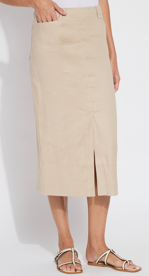 Nixie Linen Long Pencil Skirt