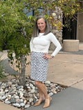 Lined Fitted Skirt with Pockets