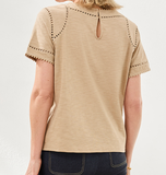 Short Sleeve Dotted Lace Top