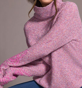Turtleneck Sweater with Embroidery Detail