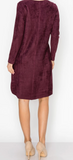 Aurora Round Neck Suede Dress