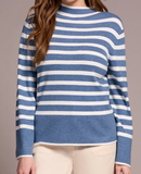 Funnel Neck Striped Sweater
