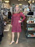Aurora Round Neck Suede Dress