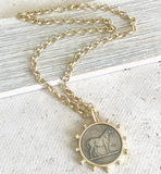 Matte Gold Horse Coin Jewelry