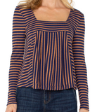 Striped Square Neck Top