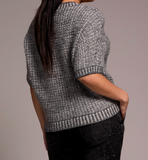 Crew Neck Cap Short Sleeve Sweater