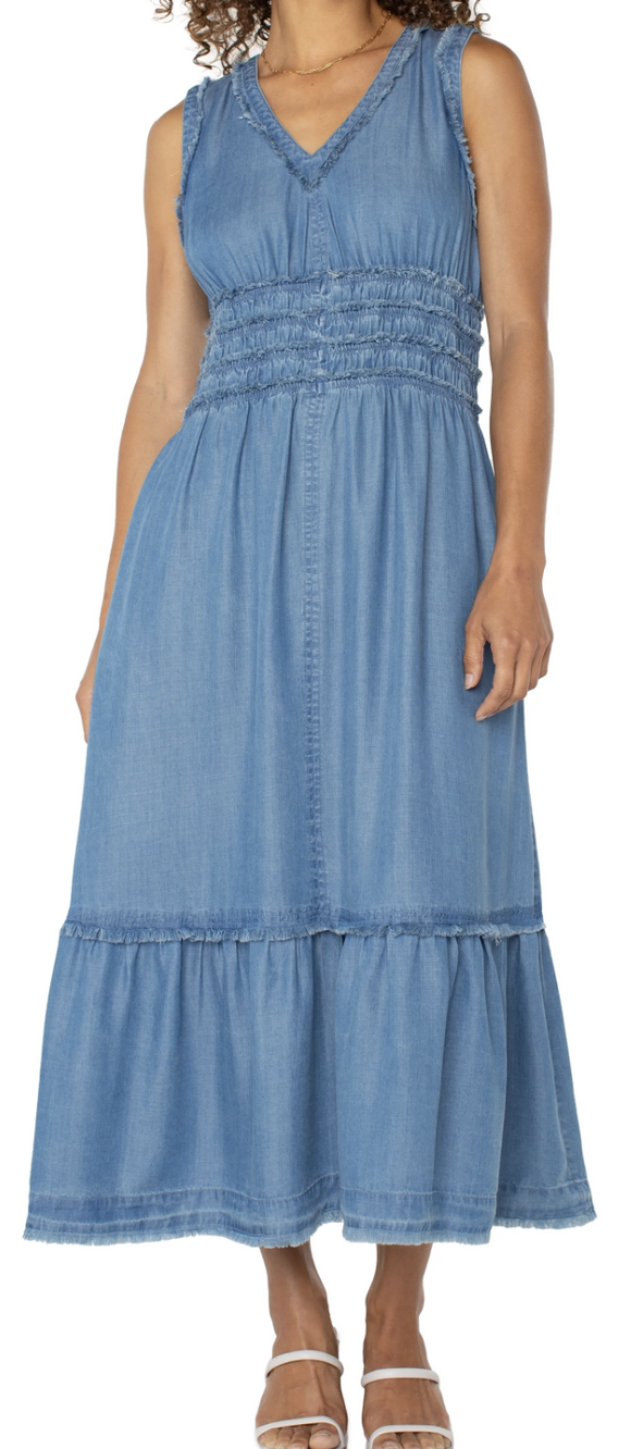 Sleeveless layered maxi dress