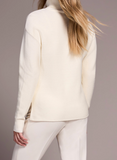 Turtleneck Hi Low Sweater with Side Slits
