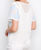 Short Sleeve Crochet Sweater