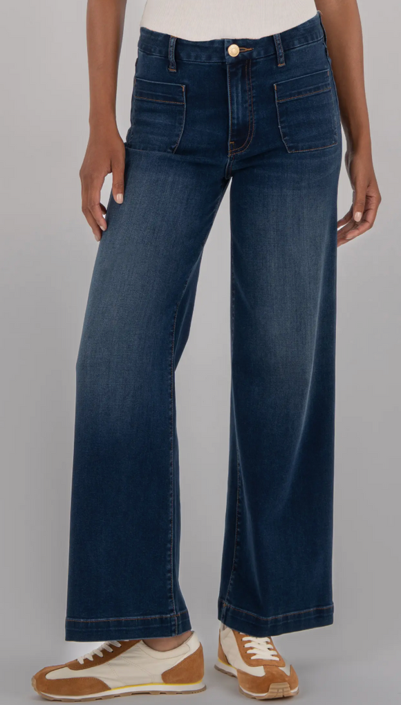 Meg High Rise Wide Leg with Patch Pockets