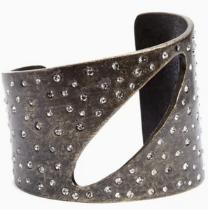 Crystal Burnished Oval Cuff