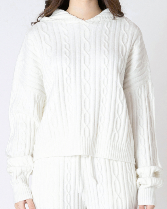 Hooded Cable Sweater