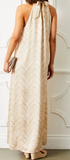 Genever Halter Neck Satin Print Maxi Dress