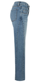 Charlotte High Rise Wide Leg Side Inset Raw Hem Jean