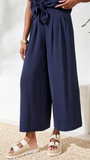 Flowy Crop Pant with Back Elastic Waistband