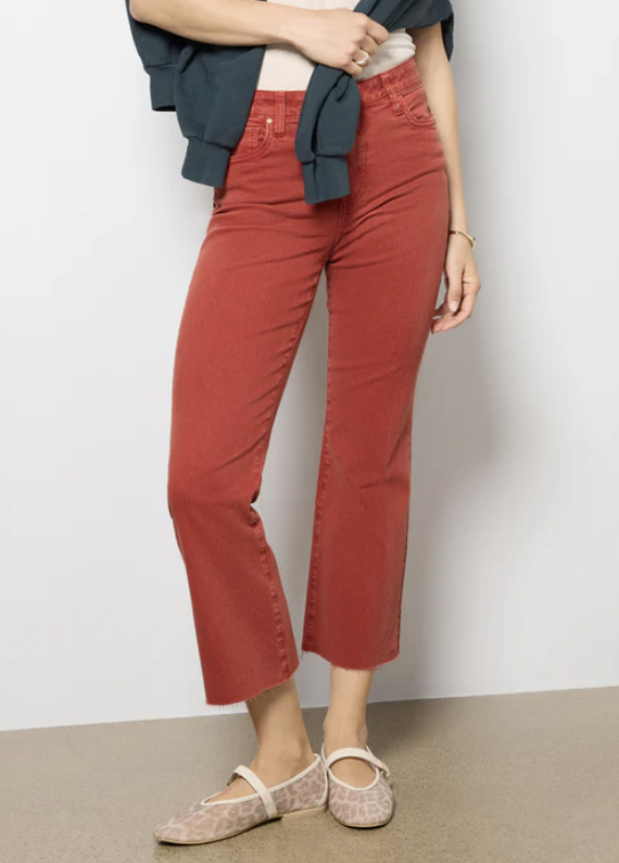 Kelsey High Rise Ankle Flare with Raw Hem
