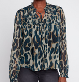 Ruffle Collar Blouse with Tie