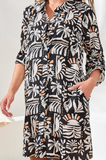Rolled Long Sleeve Shirt Dress