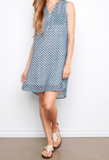 Henley Sleeveless Cotton Blend Dress
