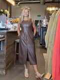 Faux Leather Long Dress