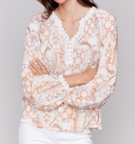 Printed Raglan Sleeve Blouse