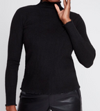 Mock Neck Lettuce Edge Sweater