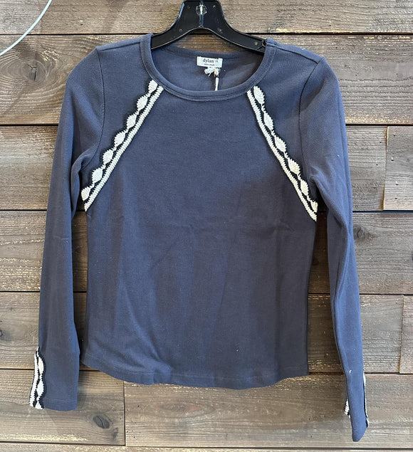 Beau Crochet Long Sleeve T-Shirt