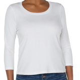 3/4 Sleeve Scoop Neck T-shirt