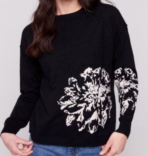 Jacquard Crew Neck Sweater