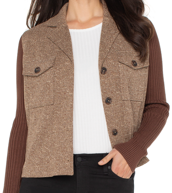 Shacket with Sweater Sleeves