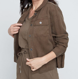 Button Front Lightweight Woven Jacket