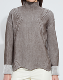 Hyacinth Rib Scallop Edge Sweater