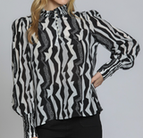Puff Sleeve Blouse with Ruched Detail